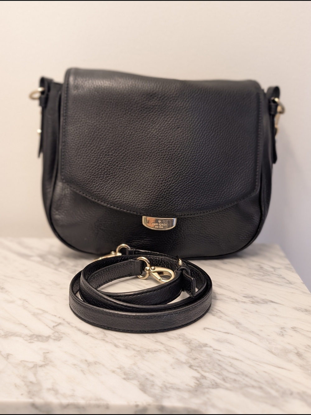 Kate Spade Alecia Mulberry Street Black Pebbled Leather 2-Way Shoulder Bag